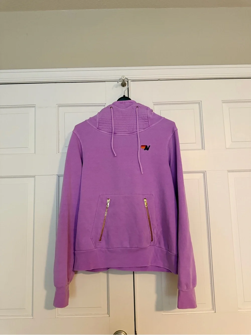 Women’s Aviator Nation Lavender Pullover Hoodie with Zip Pockets size medium - Picture 1 of 6
